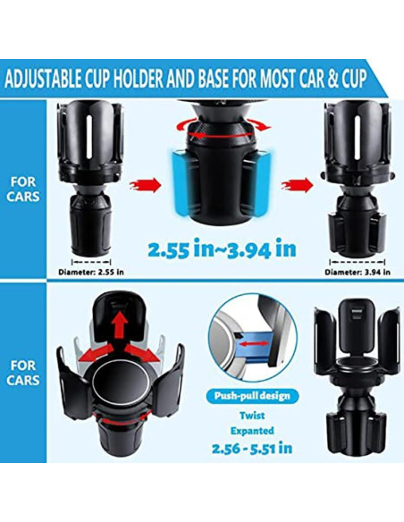 Adaptador Soporte para Tazas de Auto NOVAKE Ajustable 0.5 kg