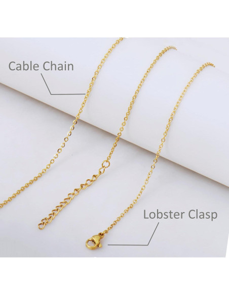 Collar de Nombre Personalizado AOLO Acero Inoxidable 35.56 cm Collar de Nombre Personalizado AOLO Acero Inoxidable 35.56 cm