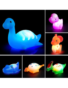 Juguetes de Baño VIBOYLAR Dinosaurios Iluminados 6 Piezas 2