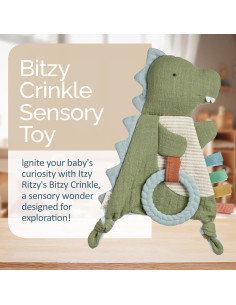 Juguete Sensorial Crinkle Itzy Ritzy Dinosaurio 14.5x11.5cm 2