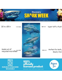Toalla de Playa Franco Shark Week 100% Reciclada 71x147 cm 2