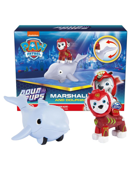 Figuras de Acción Paw Patrol Aqua Pups Marshall y Delfín