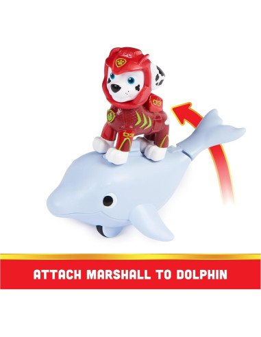 Figuras de Acción Paw Patrol Aqua Pups Marshall y Delfín