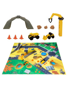 Alfombrilla de Juego CAT con Vehículos de Construcción