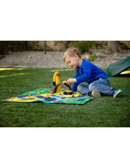 Alfombrilla de Juego CAT con Vehículos de Construcción