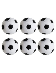 Pelotas de Futbolín CABAX 36mm Paquete de 6 en Blanco y Negro