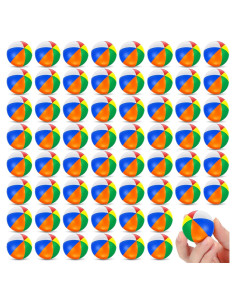 70 Mini Pelotas de Playa Arcoíris Sosation 4 cm para Fiesta