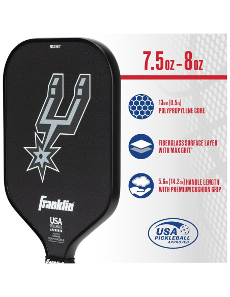 Pala de Pickleball Franklin Sports NBA San Antonio Spurs 13mm