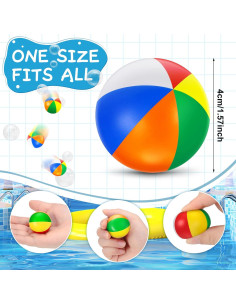 70 Mini Pelotas de Playa Arcoíris Sosation 4 cm para Fiesta 2