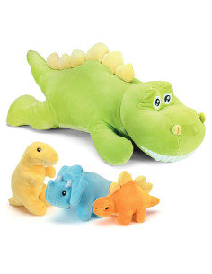 Dinosaurio Stegosaurus Prextex 38 cm con 3 peluches