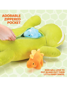 Dinosaurio Stegosaurus Prextex 38 cm con 3 peluches 2