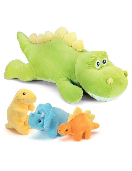 Dinosaurio Stegosaurus Prextex 38 cm con 3 peluches