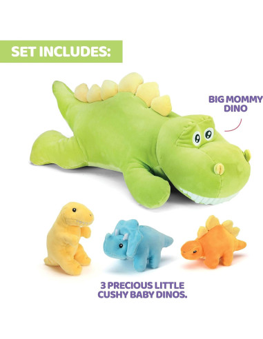 Dinosaurio Stegosaurus Prextex 38 cm con 3 peluches