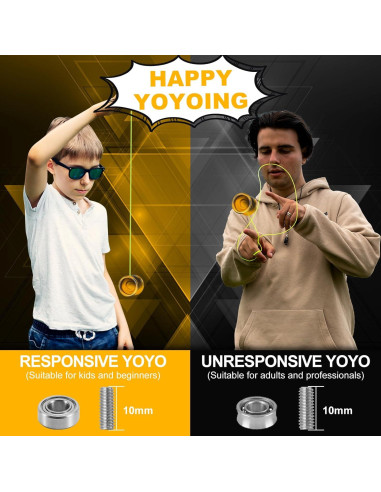 Yoyo Profesional FETESNICE 003 para Niños y Adultos - Negro Dorado