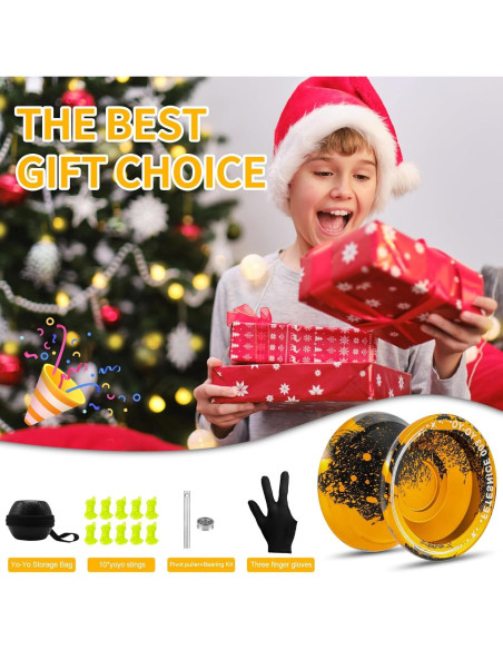 Yoyo Profesional FETESNICE 003 para Niños y Adultos - Negro Dorado Yoyo Profesional FETESNICE 003 para Niños y Adultos - Negro Dorado