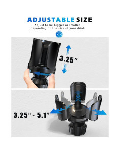 Soporte para Tazas de Coche IPOW Ajustable 2Pack 8.26-12.95cm 2