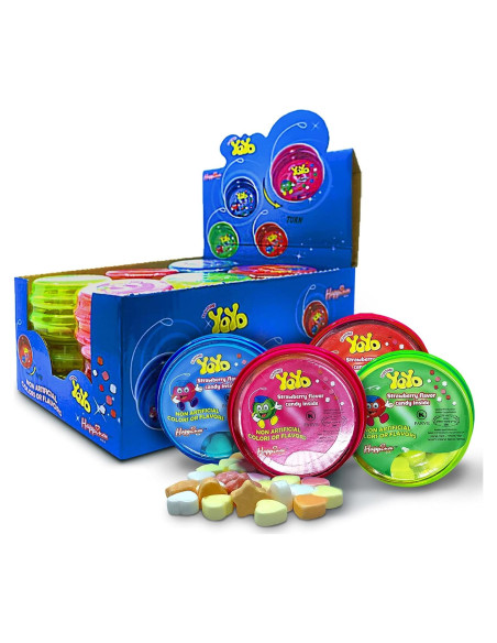 YoYo de Caramelo Happiness USA 12 Unidades Sabor Fresa