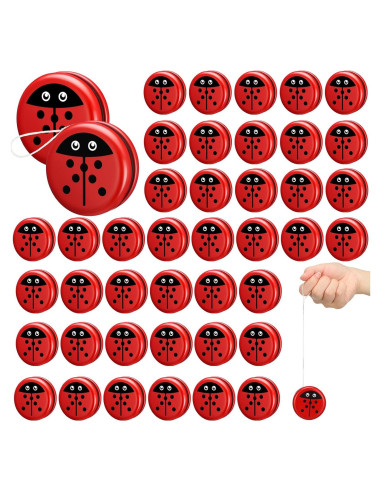 50 Yo-Yos de Metal Mariquita para Niños y Niñas