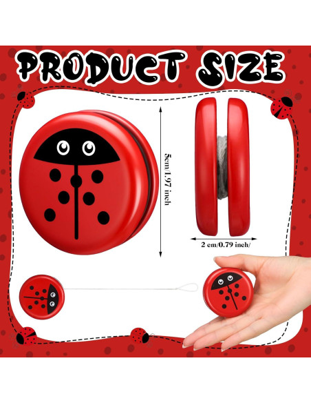 50 Yo-Yos de Metal Mariquita para Niños y Niñas