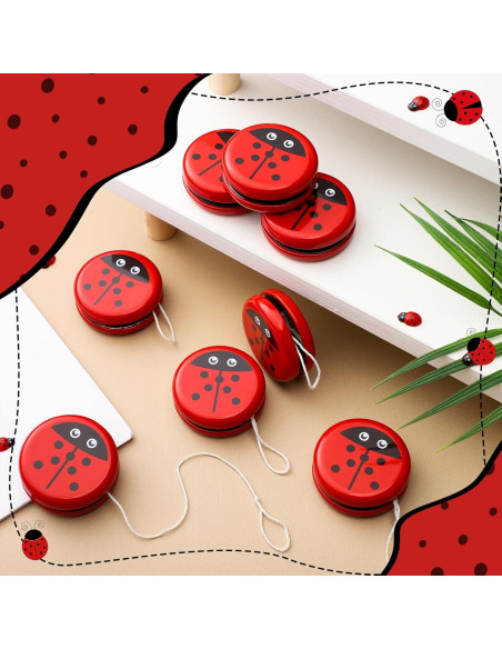 50 Yo-Yos de Metal Mariquita para Niños y Niñas