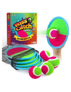 Juego de Lanzar y Atrapar Ayeboovi 4 Palas y 4 Pelotas