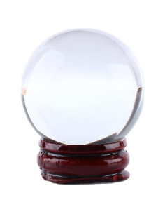 Esfera de Cristal Claro 40mm Hilitand con Soporte de Madera