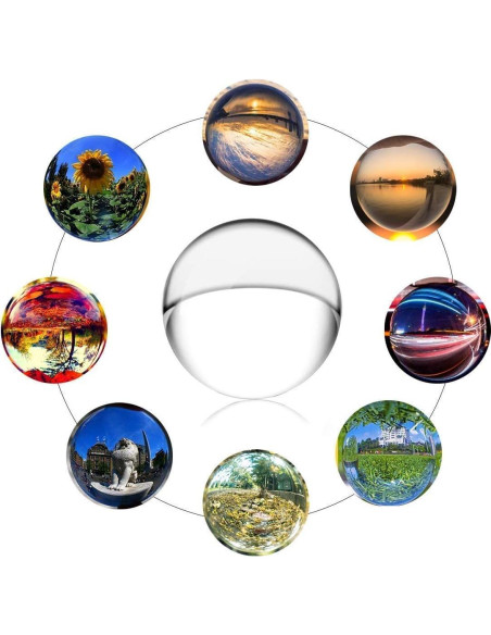 Esfera de Cristal Claro 40mm Hilitand con Soporte de Madera