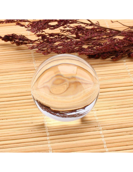 Esfera de Cristal Claro 40mm Hilitand con Soporte de Madera