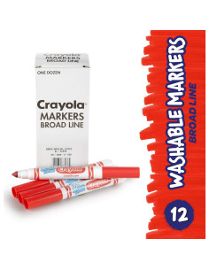 Marcadores Lavables Crayola 12 Rojos Anchos para Niños 2