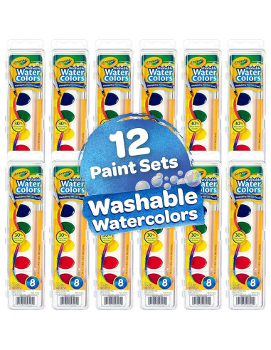 Conjunto de Pintura Acuarelable Crayola 12 Piezas Lavable