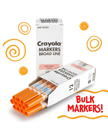 Marcadores Lavables Crayola Naranja 12 Piezas Ancha