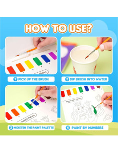 YPLUS Libro para Colorear Acuarela 5 Temas para Niños 2