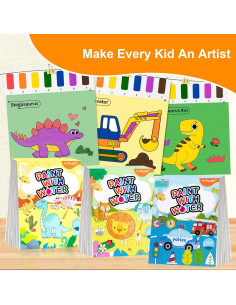 YPLUS Libro para Colorear Acuarela 3 Temas con Pincel 2