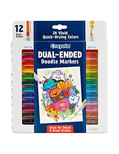 Marcadores Doble Punta Crayola 12 Colores para Arte