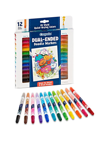 Marcadores Doble Punta Crayola 12 Colores para Arte