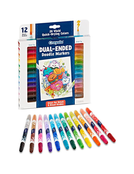 Marcadores Doble Punta Crayola 12 Colores para Arte Marcadores Doble Punta Crayola 12 Colores para Arte