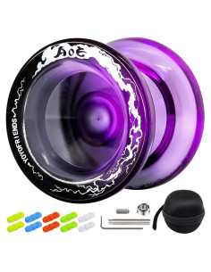 Yoyo Profesional 7YO AOE Negro Púrpura para Niños + Accesorios