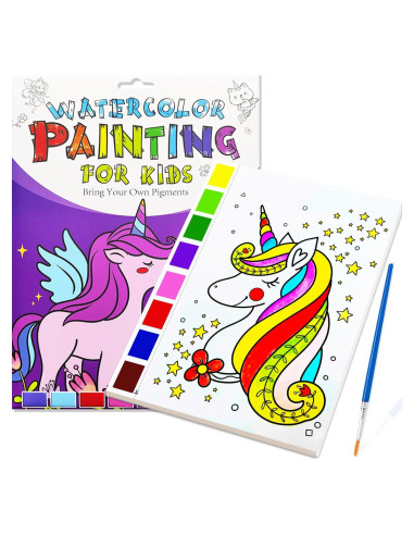 Libro de Colorear Acuarelas JZILU Unicornio 30x22 cm