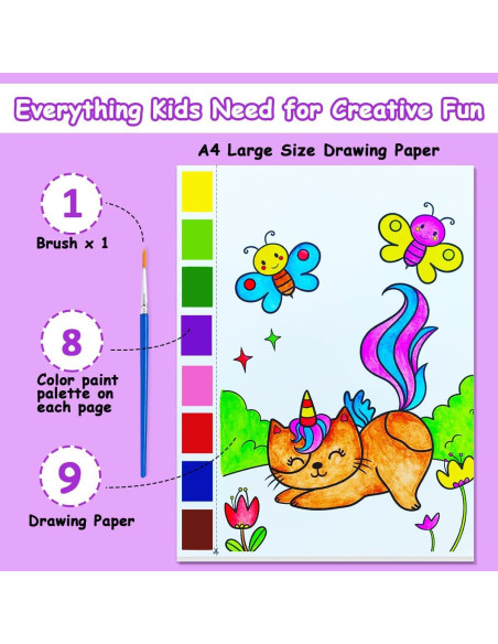 Libro de Colorear Acuarelas JZILU Unicornio 30x22 cm