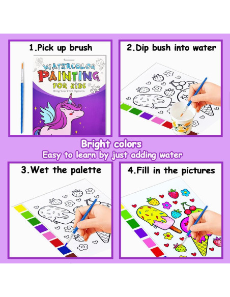 Libro de Colorear Acuarelas JZILU Unicornio 30x22 cm