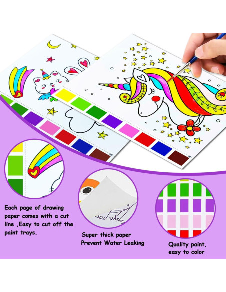 Libro de Colorear Acuarelas JZILU Unicornio 30x22 cm