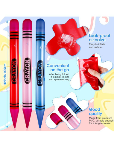 Raiten 12 Crayones Inflables Gigantes 104.9 cm Decoración