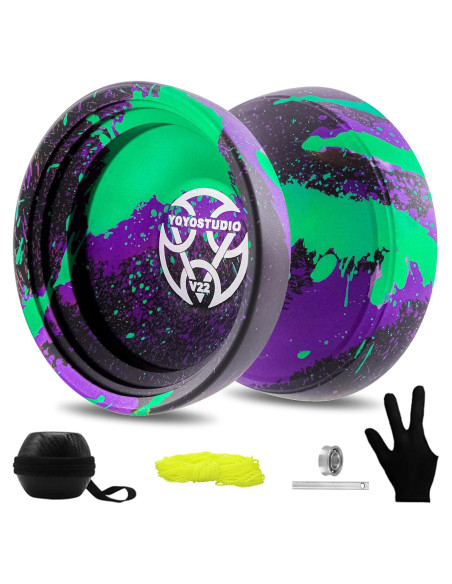 Yoyo Profesional YOYOSTUDIO V22 con Accesorios - Negro Verde