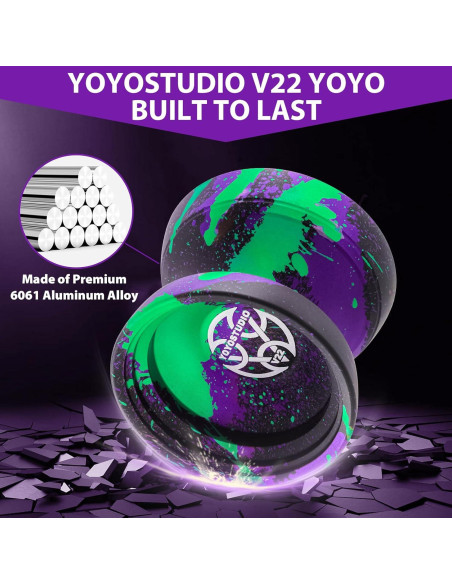 Yoyo Profesional YOYOSTUDIO V22 con Accesorios - Negro Verde