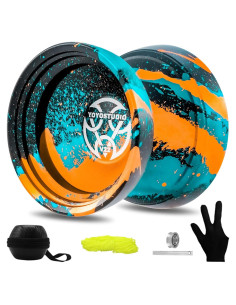 Yoyo Profesional V22 YOYOSTUDIO con Accesorios - Negro Azul Naranja