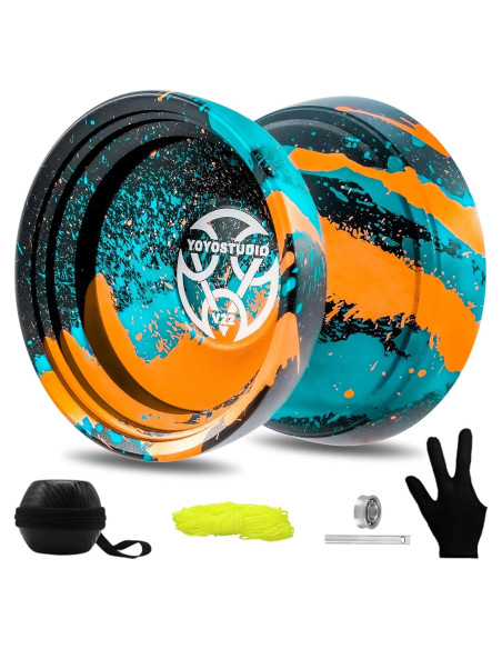 Yoyo Profesional V22 YOYOSTUDIO con Accesorios - Negro Azul Naranja