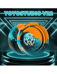 Yoyo Profesional V22 YOYOSTUDIO con Accesorios - Negro Azul Naranja 2