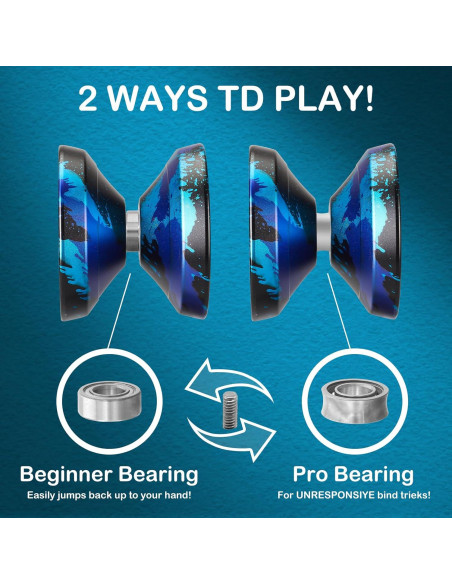 Yo-Yo Metálico WATIEOBOO R8 con 10 Cuerdas y Estuche