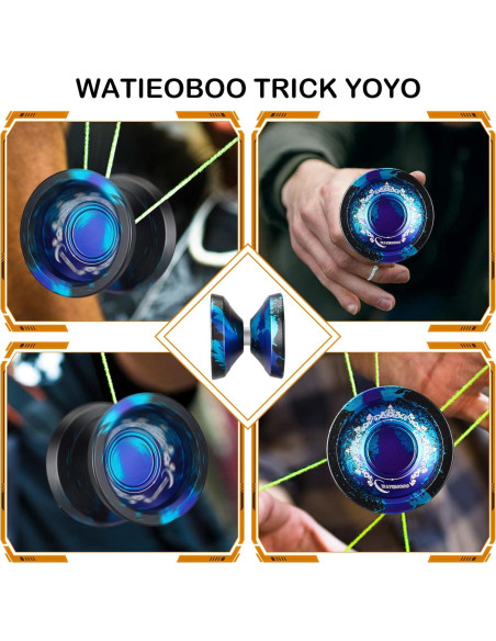 Yo-Yo Metálico WATIEOBOO R8 con 10 Cuerdas y Estuche
