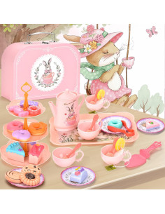 Juego de Té de Conejo - 46 Piezas para Niños 3 a 5 Años 2